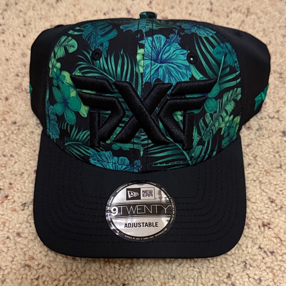 PXG Black Cap with Green Leaf Design